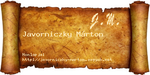 Javorniczky Márton névjegykártya